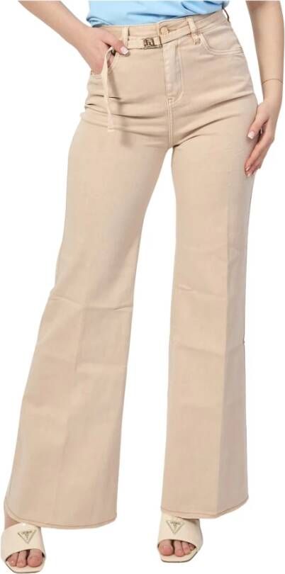 Gaudi Beige Flare Bootcut Broek met Riem