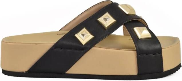 Gaudi Rubberen sandaal Black Dames