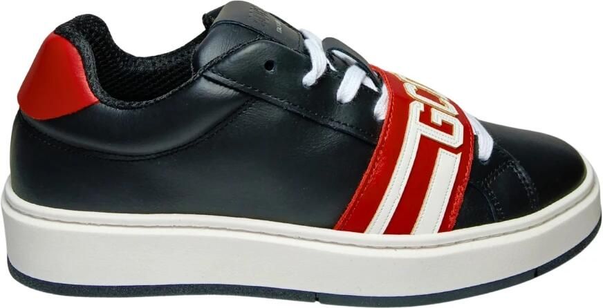 Gcds Band Logo Sneakers Zwart Rood Leer - Foto 2