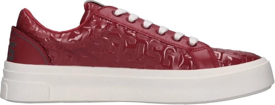 Gcds Bordeaux Monogram Sneaker met Logo Red Dames