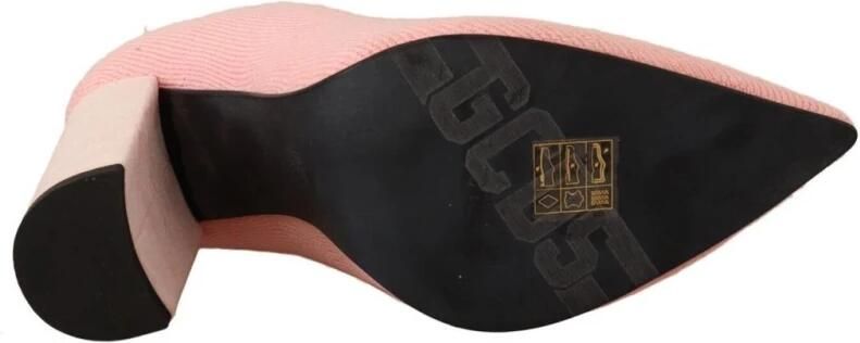 Gcds Pink Suede Logo Socks Block Heel Ankle Boots Shoes Roze Dames - Foto 6