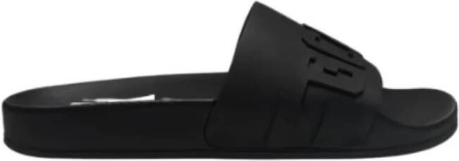 Gcds Logo Chain Sliders Zwarte Rubberen Sandalen