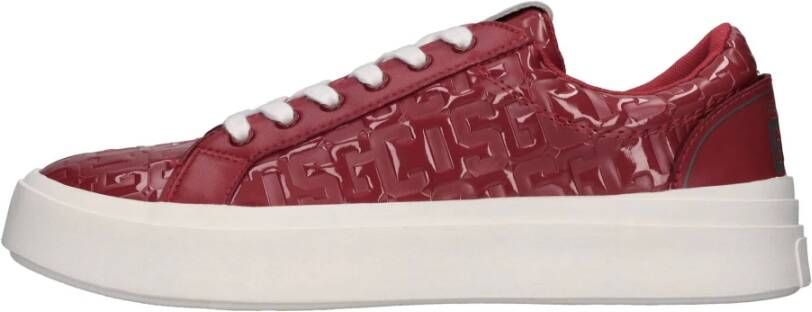 Gcds Bordeaux Monogram Sneaker met Logo Red Dames