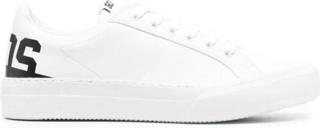Gcds Witte Logo Sneakers Veters Rubberen Zool White