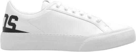 Gcds Witte Logo Sneakers Veters Rubberen Zool White Dames