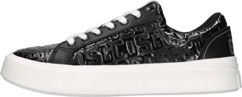 Gcds Zwarte Monogram Sneaker met Logo Detail Black Heren