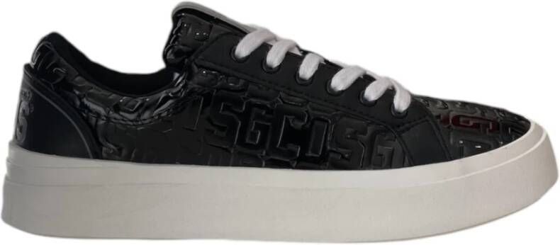 Gcds Zwarte Monogram Sneaker met Logo Detail Black