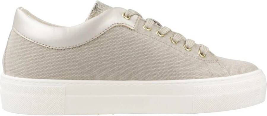 Geox Beige Canvas Sneakers met Metalen Details - Foto 2