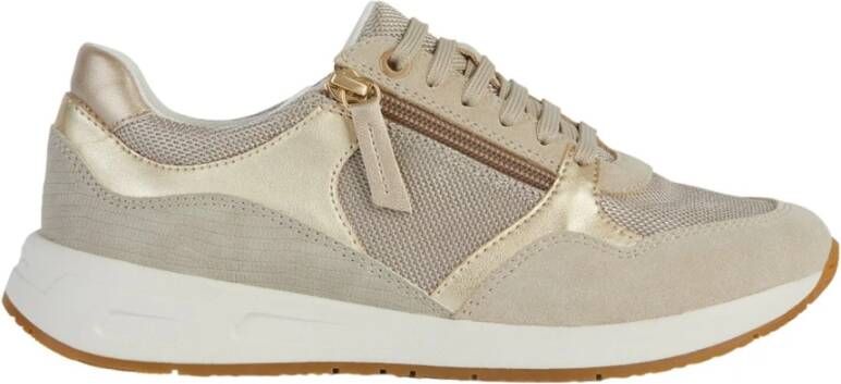 Geox Beige Casual Textiel Sneakers met 4cm Rubberen Zool Beige Dames