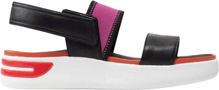 Geox black orange casual open sandals Zwart Dames