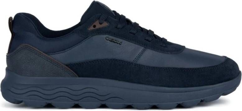 Geox Blauwe Suède Sneakers voor Heren Blue Heren