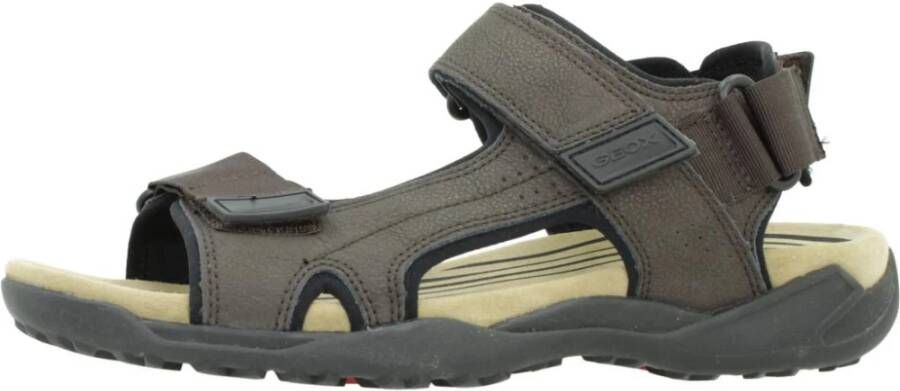Geox Comfortabele Platte Sandalen voor Mannen Brown Heren