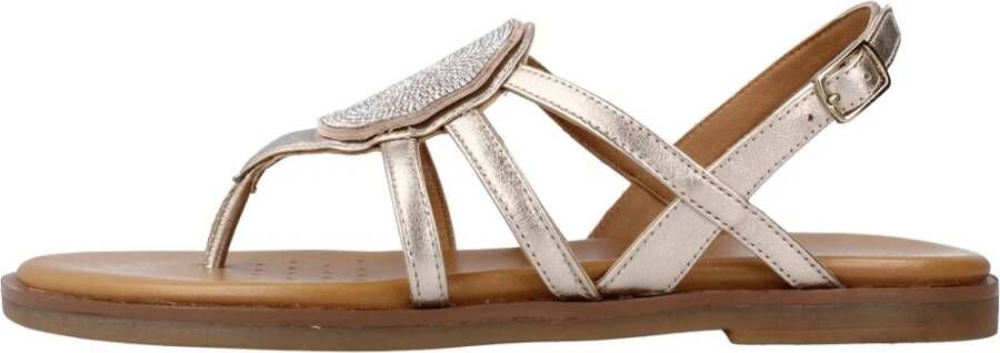 Geox Comfortabele platte sandalen voor vrouwen Yellow Dames