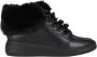 Geox Rubidia Leather Faux Fur Trim Trainers Zwart Dames - Thumbnail 3
