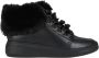 Geox Rubidia Leather Faux Fur Trim Trainers Zwart Dames - Thumbnail 2