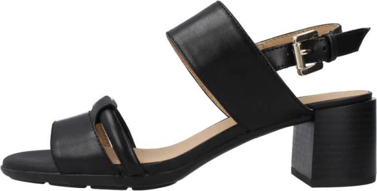 Geox Elegante Mid Heel Sandalen Black Dames