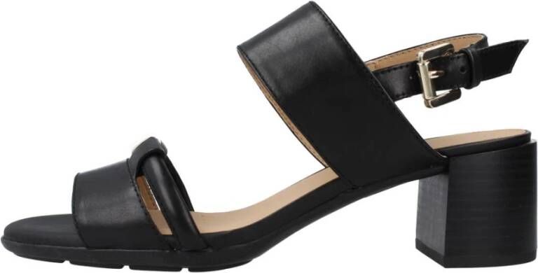 Geox Elegante Mid Heel Sandalen Black Dames