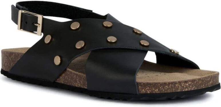 Geox Flat Sandals Zwart Dames