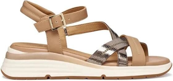 GEOX ELOWYNNE DAMES Sandalen DONKERBEIGE BEIGE