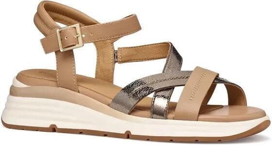 GEOX ELOWYNNE DAMES Sandalen DONKERBEIGE BEIGE