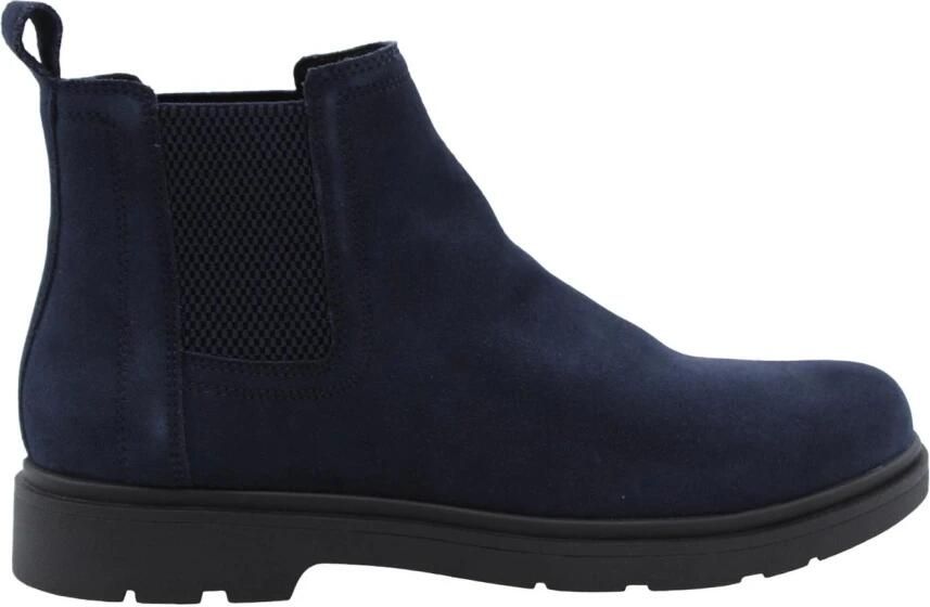 Geox Heren Enkellaars Suède Rubberen Zool Blue Heren - Foto 4