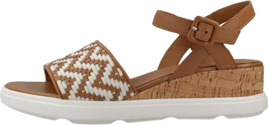 GEOX PISA DAMES Sandalen TABAK MELKWIT