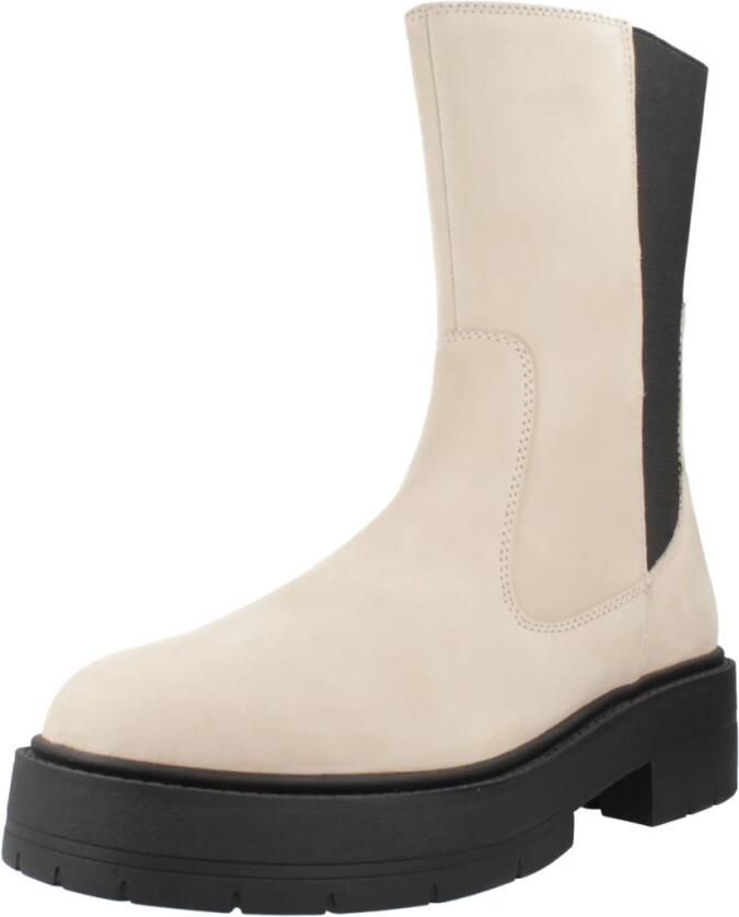 Geox Ademende en Gedempte Leren Hoge Laarzen Beige Dames - Foto 1