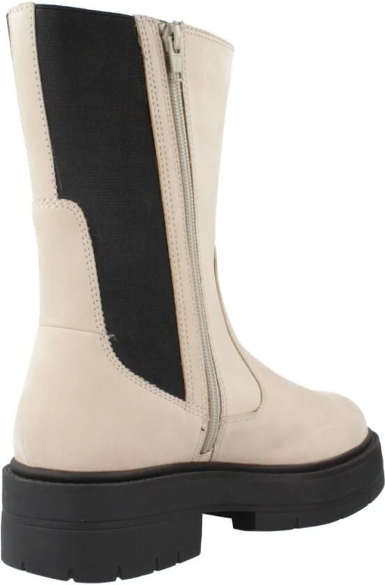 Geox Ademende en Gedempte Leren Hoge Laarzen Beige Dames - Foto 5