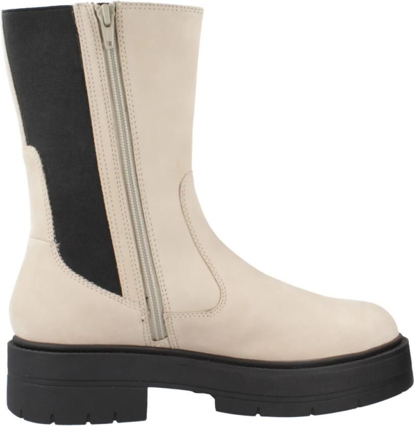 Geox Ademende en Gedempte Leren Hoge Laarzen Beige Dames - Foto 3