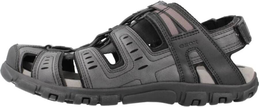 Geox Heren Platte Sandalen voor Casual Gelegenheden Black Heren