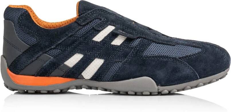 Geox Heren Snake Sneakers Blauw Leer Blue Heren
