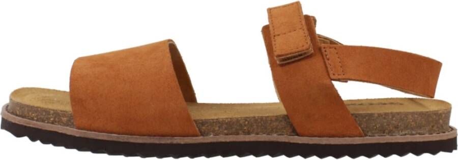 Geox Leuca Platte Sandalen Brown Dames