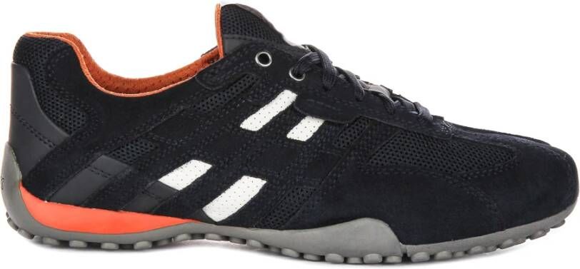 Geox Marineblauwe Suède Mesh Heren Sneakers