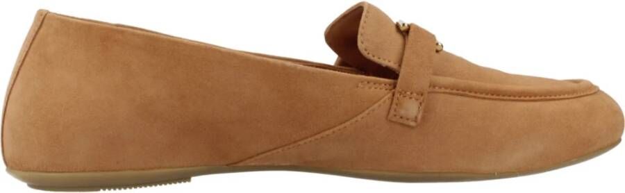 Geox Nude Suède Loafers met Gouden Gesp