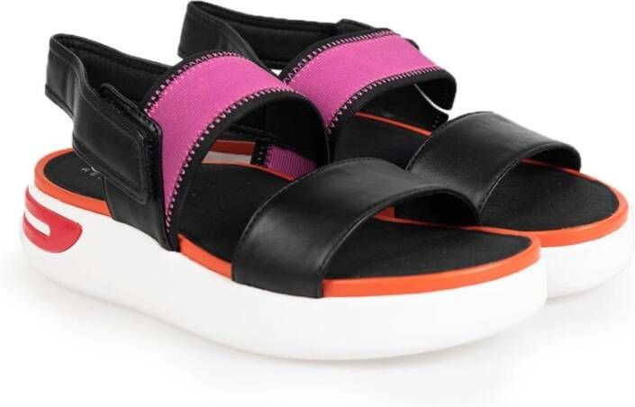 Geox black orange casual open sandals Black Dames