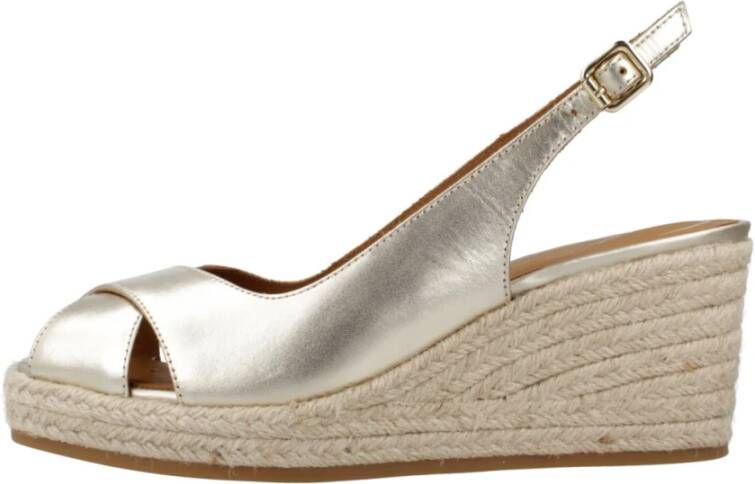 GEOX Panarea Esparto Sleehak Sandalen Goud 1 2 Vrouw