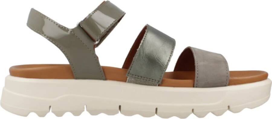 Geox Platte Sandalen voor Vrouwen Green Dames