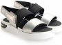 Geox silver black casual open sandals Grijs Dames - Thumbnail 5