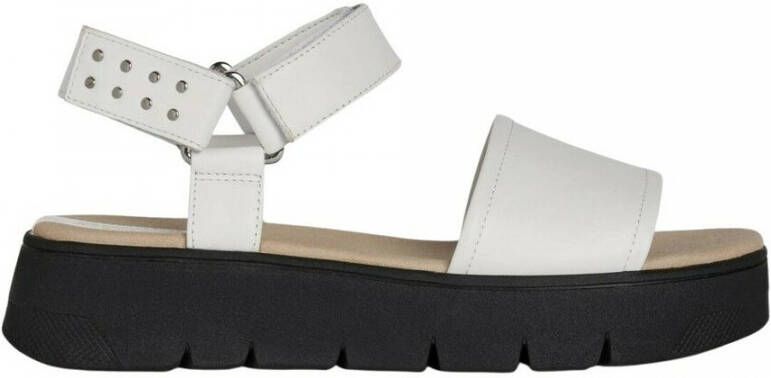 Geox Witte platte sandalen voor vrouwen White Dames