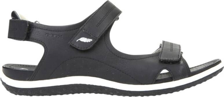 Geox Stijlvolle Platte Sandalen Black Dames