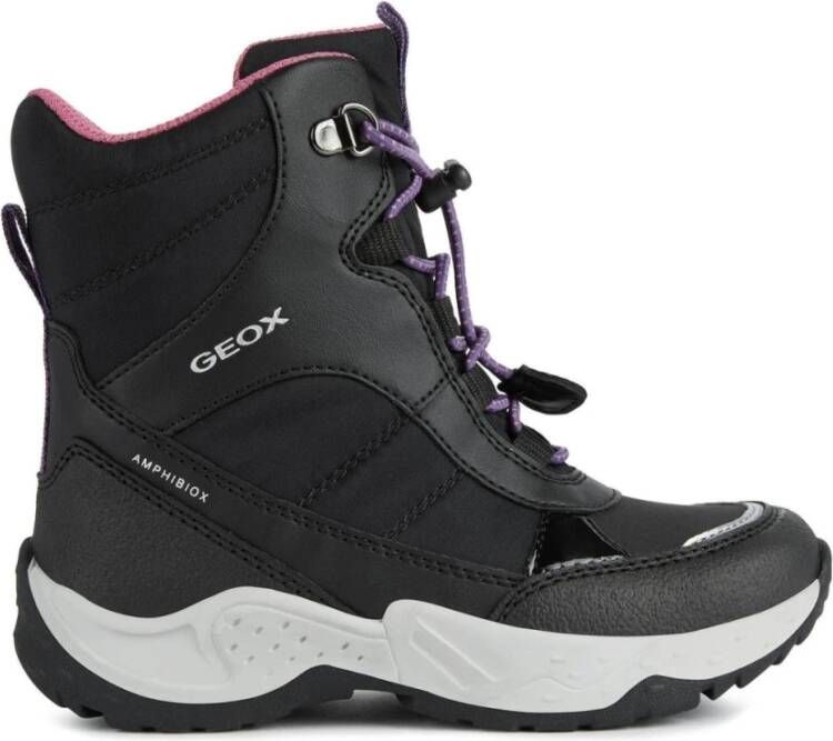 Geox SENTIERO GIRL AB - Botas Para La Nieve - Black/dark Silver/negro