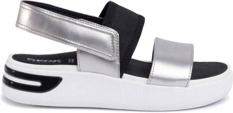 Geox silver black casual open sandals Grijs Dames