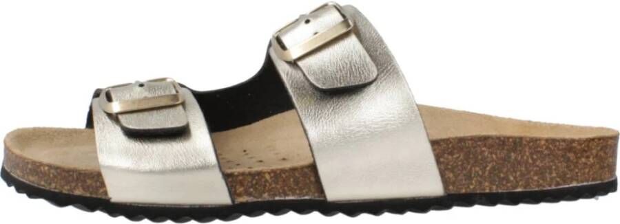 Geox Gouden Platte Sandalen voor Vrouwen Yellow Dames - Foto 1