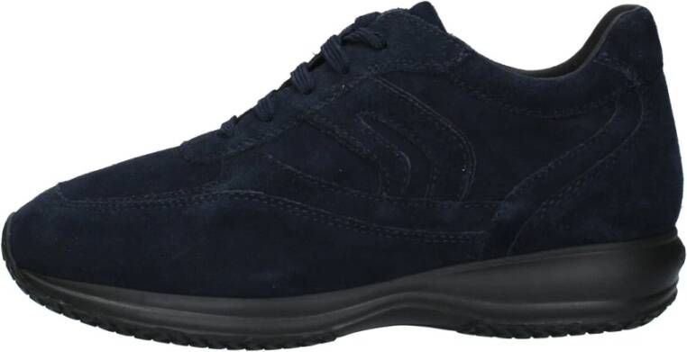 Geox Casual Navy Suede Sneakers Black Heren