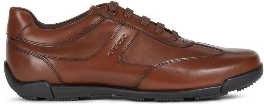 Geox Cognac Veterschoenen voor Mannen Brown Heren