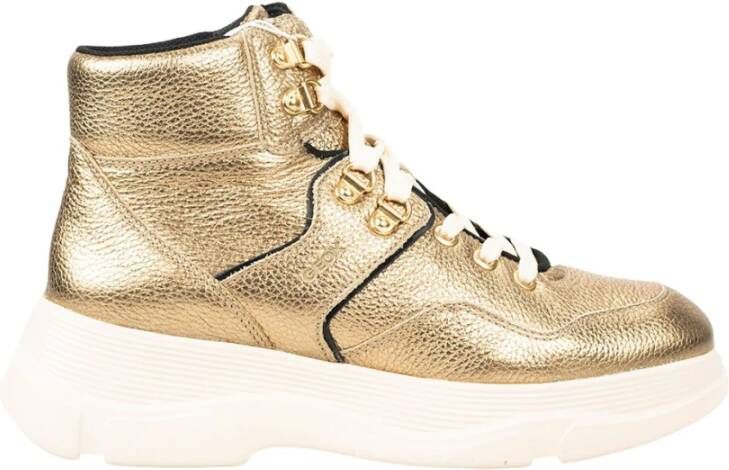 Geox Vetersneakers met metallic glans Yellow Dames