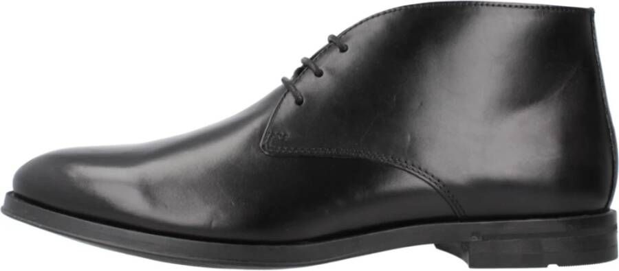 Geox Stijlvolle Lace-up Laarzen Black Heren