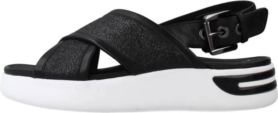 Geox Stijlvolle Platte Sandalen Black Dames