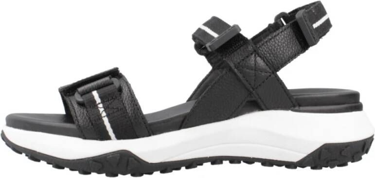 Geox Stijlvolle Platte Sandalen Black Dames