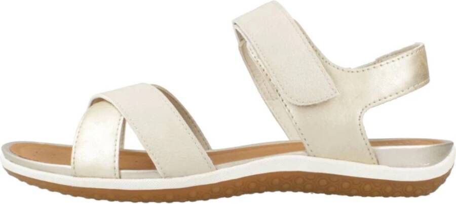 Geox Stijlvolle platte sandalen voor de zomer Beige Dames